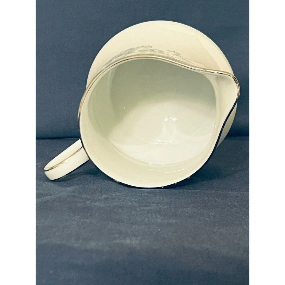 Vintage Discontinued Lenox Bouquet Collection White Heather Porcelain Creamer
